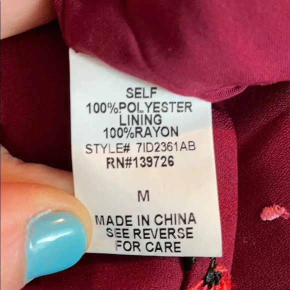 Honey Belle Women Short Sleeve Mini Dress Floral Print Red Medium New - Picture 13 of 14